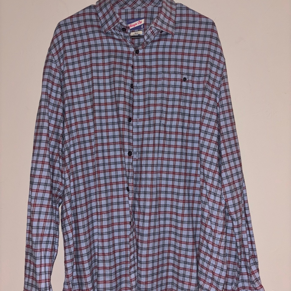 johnnie-O Blue and Red Casual Button Down Shirt